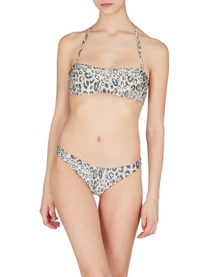 Odea Emporio Armani Kadın Lurex Dokulu Iplik Brezilya Bikini Seti, Baskı Hayvan, Xs