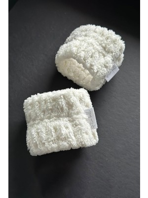 Odea Welsoft Mikrofiber Bileklik Seti, Beyaz, 2'li Paket, Kadın ve Erkek Için, Makyaj Temizleme, Yüz Yıkama, Spor, Yoga ve Spa Kullanımı