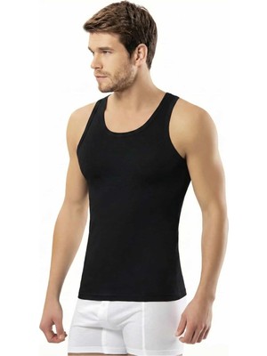 Odea Incili Life ERKEK%100 Pamuk Spor Atlet, U Yaka Kolsuz Fanila, Nefes Alan Yumuşak Günlük Iç Giyim, Siyah, L