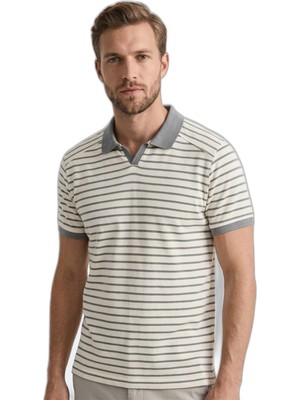 Odea Slazenger Zoll Erkek Polo Yaka Beyaz/gri Tişört