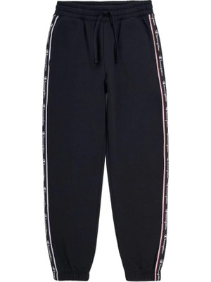 Odea Champion Kadın Siyah Regular Fit Logo Şeritli, Belden Bağlamalı, Cepli Spor Pantolon, S Beden