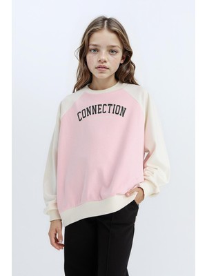 Odea Defacto Relax Fit Bisiklet Yaka Baskılı Sweatshirt Kız Çocuk D6642A824AU