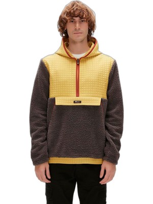 Odea Bad Bear Leonard Plush Half-Zip Antrasit Peluş Erkek Kapüşonlu Sweatshirt