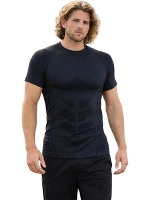 Odea Miofit Erkek Cool Dry Kısa Kollu Dikişsiz Spor Tişört Lacivert S-M
