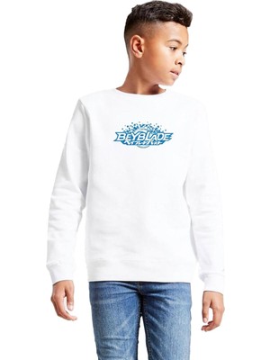 Odea Tshirthane Beyblade Logo Beyaz Çocuk 2ip Sweatshirt P18303S767, 5-6 Yaş