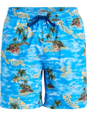 Odea Quiksilver EQYJV04100 Everyday Straıght Volley Mavi Normal Bel Standart Kalıp Erkek Şort Mayo, M