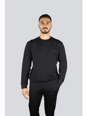 Odea Erkek Normal Kalıp Logo Desenli Yuvarlak Yakalı Pamuklu Uzun Kollu Siyah Sweatshirt 15311861A-011