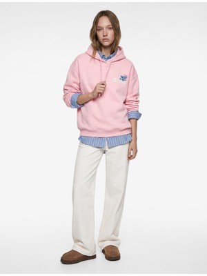 Odea Stitch Lisanslı Kapüşonlu Arkası Baskılı Oversize Sweatshirt