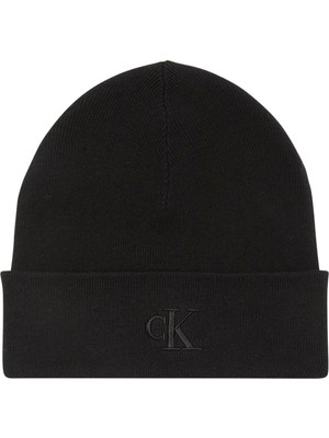 Odea Calvin Klein Ck Ince Kaburga Beanie LV04D8020G Erkek Şapkaları Siyah Os