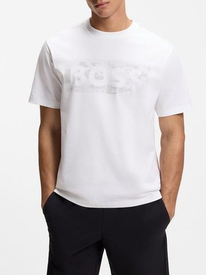 Odea Erkek Boss Baskı Desen Kısa Kol Bisiklet Yaka Normal Kesim Beyaz T-Shirt 50559363-100