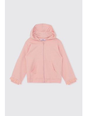 Odea Kız Bebek Fermuarlı Pudra Sweatshirt 0-6 Ay (56-62 Cm)