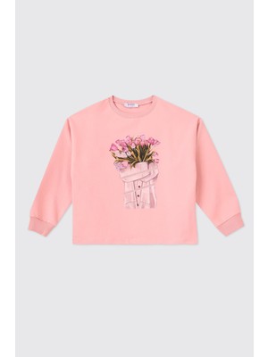 Odea Panço Kız Çocuk Pudra Sweatshirt