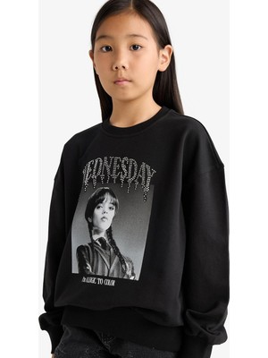 Odea Defacto Wednesday Oversize Geniş Kalıp Bisiklet Yaka Sweatshirt Kız Çocuk G0440A825AU