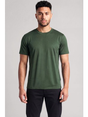 Odea Erkek Kısa Kol Bisiklet Yaka Rahat Kesim Yeşil T-Shirt EM006691 AF10017-U7263