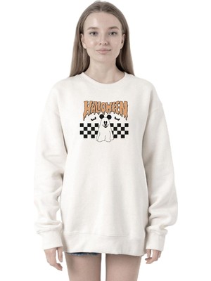Odea Tshirthane Halloween Mickey Ghost Beyaz Kadın 2ip Sweatshirt P21243S5360, M