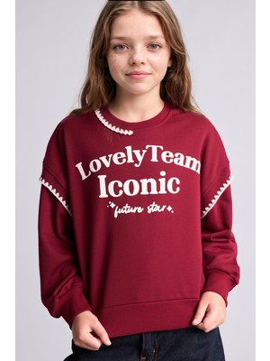 Odea Defacto Relax Fit Bisiklet Yaka Baskılı Sweatshirt Kız Çocuk I0709A826AU