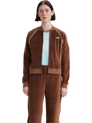 Odea Levi's Kadın Gold Tab Ivy League Zip Sweatshirt, Kahverengi, M