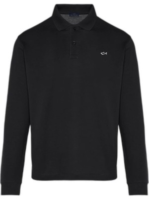 Odea Erkek Normal Kalıp Pamuklu Pike Kumaşlı Logo Nakışlı Kısa Kollu Siyah Polo Yaka T-Shirt 99311003-011