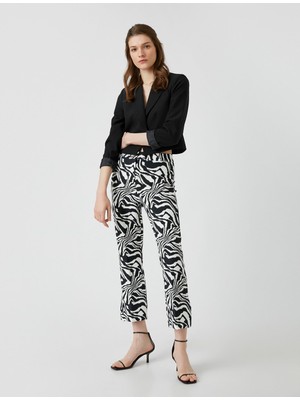 Odea Zebra Desenli Pantolon Dar Kesim
