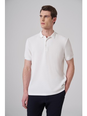 Odea Morven Erkek Ekru Trend Desenli Polo Yaka Tshirt
