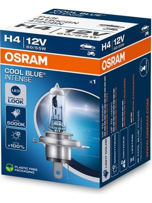 Odea Osram Ampul 12V H4 60/55W Cool Blue Intense Serisi%20 Fazla Beyaz Işık - Osr 64193CBN