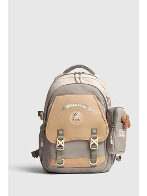Odea RLX-1511 Unisex Okul Sırt Çantası Öğrenci Günlük Seyahat Tatil Spor Yürüyüş Seyahat Gezi Kamp Günlük Hardal