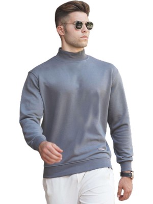 Odea Madmext Füme Balıkçı Yaka Sweatsihrt 5301,FÜME M