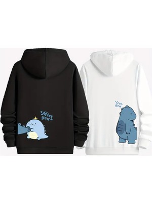 Odea Tarzsokak Renkli Kapşonlu Sweatshirt Çift Sevgili Kombinleri Couple Clothing, RENKLI-K19, M