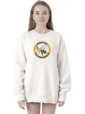 Odea Tshirthane Wiskayok Yellowjackets Logo Beyaz Kadın 2ip Sweatshirt P23591S7994, M