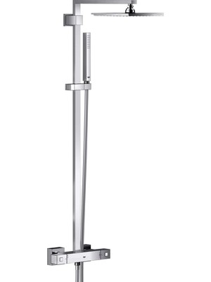 Odea Grohe Euphoria Cube Sistem 230 Duvara Monte Termostatik Duş Bataryalı Duş Sistemi Krom 26087000