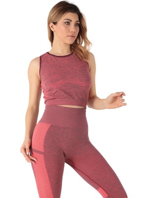 Odea Miorre Seamless Kadın Kalın Askılı Crop Kırmızı L-Xl