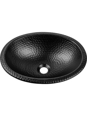 Odea Monarch Abode 19103, Mat, Siyah, Lavabo, Oval, Elle Dövülmüş, 43,2 Cm, 17 Inç