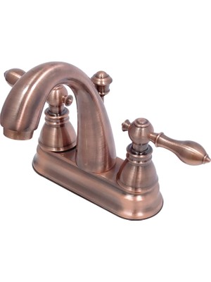 Odea Kingston Brass FSY561ACLAC Amerikan Klasik 10 cm Merkezli Banyo Musluğu, Plastik Pop-Up, Antik Bakır