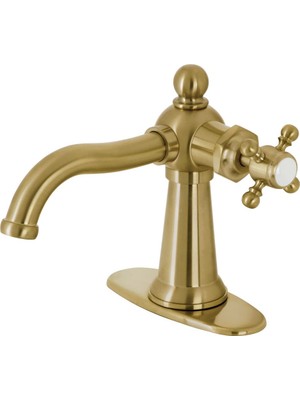 Odea Kingston Brass KSD154BXBB Denizcilik Tek Saplı Basmalı Banyo Musluğu, Fırçalanmış Pirinç