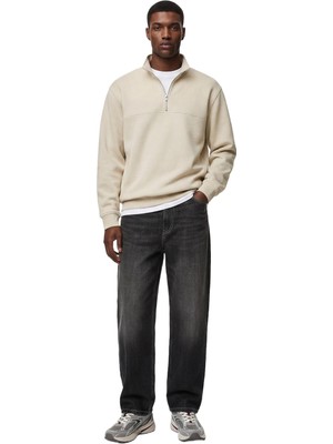Odea Regular Fit Dikiş Detaylı Uzun Kollu Yarım Fermuarlı Sweatshirt