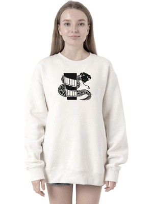Odea Tshirthane Monogatari Anime Nadeko Snake Symbol Beyaz Kadın 2ip Sweatshirt P22007S8908, L