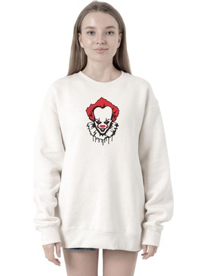 Odea Tshirthane Pennywise Face Beyaz Kadın 2ip Sweatshirt P22492S5356, Xl