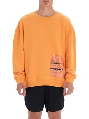 Odea Dagi Erkek Erkek Cep Detaylı Sweatshirt, Pamuklu, Örme, Turuncu, L, 375