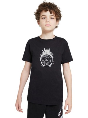 Odea Qivi Unisex Çocuk Siyah Totoro Baskılı Sweatshirt SFK0675-COCTS, 7-8 Yaş
