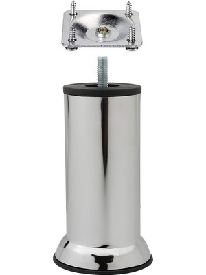 Odea (12'li Set) Metal Mobilya Kanepe Koltuk Baza Yatak Çekyat Yükseltme Ayağı Ayakları M8 Civata Krom 12 cm