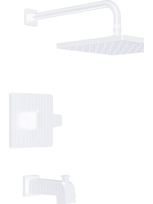 Odea Delta Musluk Modern Raincan Kare Tek Işlevli Küvet ve Duş Trim Kiti Siyah, Küvet Bataryası Seti, Yağmur Duş Başlığı Siyah, Delta Duş Trim Kiti, Mat Siyah T14468-BL-PP (Vana Dahil Değildir)