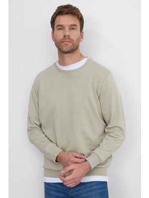 Odea Tudors Sweatshirt Relax Fit Rahat KESIM%100 Pamuk Basic Bisiklet Yaka, Xs, SW230001-01, Taş, Erkek