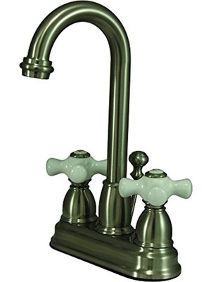 Odea Kingston Brass KB3618PX Restorasyon Merkezi Seti Banyo Lavabo Bataryası Abs Açılır Drenajlı, 3-3/4", Fırçalanmış Nikel