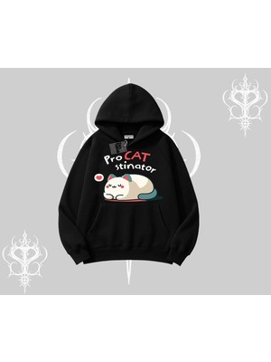 Odea Tarzsokak Detective Kitten Kedi Baskılı Biskilet Sweatshirt, Beyaz, Xl