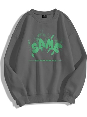 Odea Tarzsokak Unisex Same Bisiklet Yaka Sweatshirt Gri, GRI-574, Xl