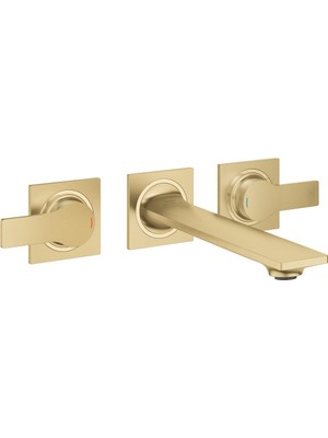 Odea Grohe Allure 20193_2 3 Delikli Lavabo Bataryası, Duvara Montaj, 29 025 Için Hazır Montaj Seti, Dikiş Ölçüsü 200 Mm, Boşaltma 208 Mm, Soğuk Sunrise Fırçalanmış