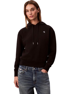 Odea Calvin Klein Jeans Ls Monogram Terry Po Hood Kadın Sweatshirt Black Xl