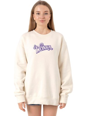 Odea Tshirthane Willy Wonka Logo Ekru Kadın 2ip Sweatshirt P20059S2215, M