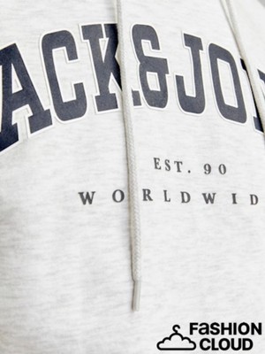 Odea Jack & Jones Caleb Varsity Kapüşonlu Sweatshirt, S, 12256521, Beyaz, Erkek