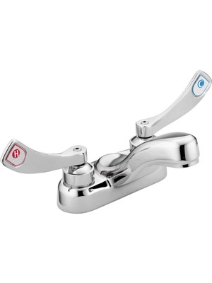 Odea Moen 8215F05 Ticari M-Dura 10 cm Merkez Lavabo Bataryası 10 cm Bilek Bıçak Kolları, 0,5 Gpm, Krom
